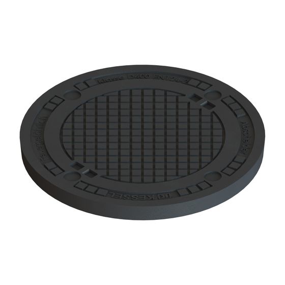 Kessel Abdeckplatte für Leichtflüssigkeitsabscheider, Klasse D 400, Grauguss, 680mm, 680322