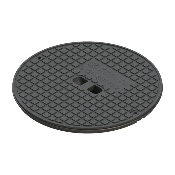 Kessel Abdeckplatte für Hof- und Parkdeckablauf, Klasse B, 362mm, Grauguss, Schwarz, 680553