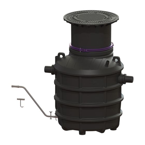 Kessel Fettabscheider EasyClean ground NS 2 Direct, 550-950mm, Klasse A/B, links
