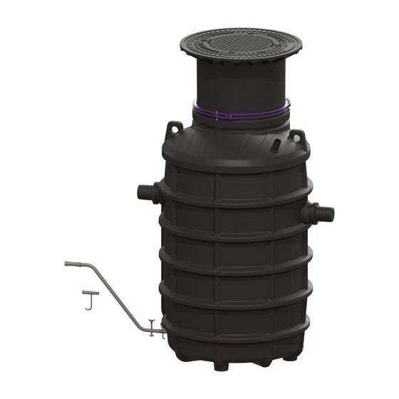 Kessel Fettabscheider EasyClean ground NS 4 Direct, 800-1.200mm, Klasse A/B, links