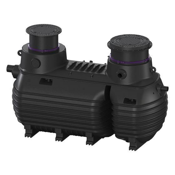 Kessel Fettabscheider EasyClean ground Multi Direct-L, NS 10, D 400, 845-1.070mm, Kunststoff, Schwarz
