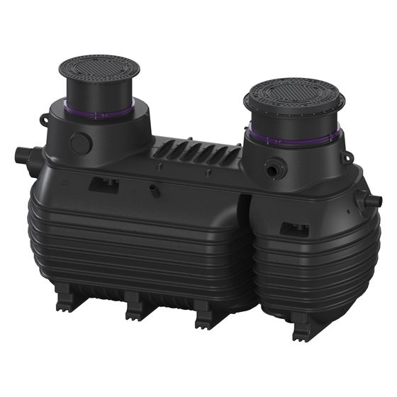 Kessel Fettabscheider EasyClean ground Multi Direct-R, NS 10, D 400, 845-1.070mm, Kunststoff, Schwarz