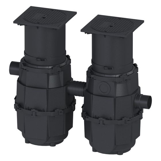 Kessel Sinkstoffabscheider EasySink ground NS 2, 55-405mm, Klasse B, PE, Schwarz