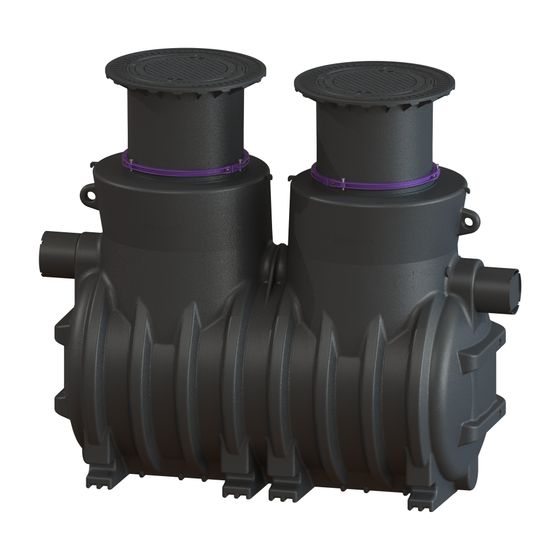 Kessel Öl- und Benzinabscheider EasyOil NS 3, 1800L, Belastungsklasse B 125, PE, Schwarz