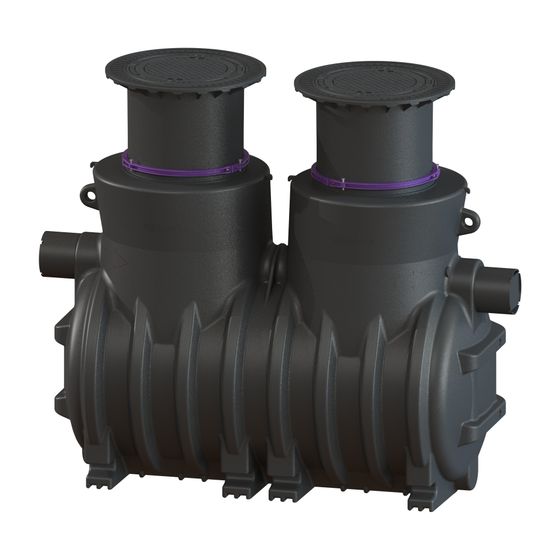 Kessel Koaleszenzabscheider EasyOil ground NS 3, 1800L, Belastungsklasse B, PE, Schwarz