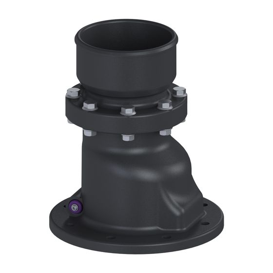 Kessel Klappengehäuse für Mono-Anlagen, DN 100, 110mm, Kunststoff, Schwarz, 680060
