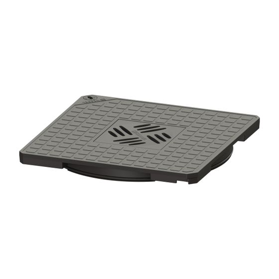 Kessel Abdeckplatte mit Schlitzrost, Kunststoff Schwarz 367x367mm, Steingrau, 830053