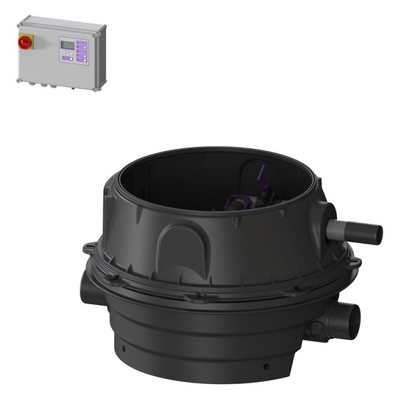 Kessel Rückstauhebeanlage Ecolift XL Mono SPF 1500-S1, 28m3/h, max. Förderhöhe 7,5m, niedrigster Einbau, Kunststoff, Schwarz