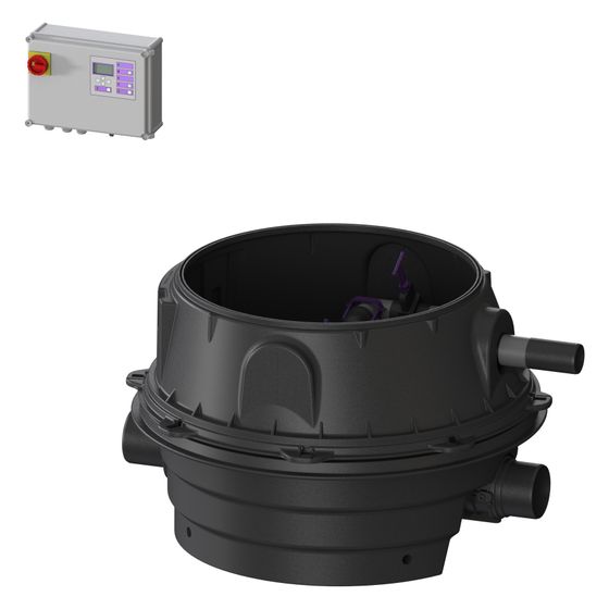 Kessel Rückstauhebeanlage Ecolift XL Mono SPF 3000-S3, 36m3/h, max. Förderhöhe 17,5m, niedrigster Einbau, Kunststoff, Schwarz