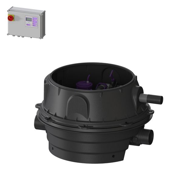 Kessel Rückstauhebeanlage Ecolift XL Duo SPF 4500-S1, max. Fh 21m, 45m3/h, niedrigster Einbau, Kunststoff, Schwarz