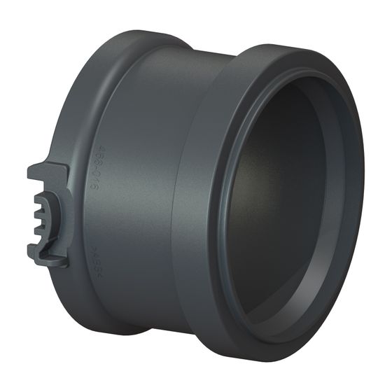 Kessel Muffe für DN 100, Kunststoff Schwarz, 830101