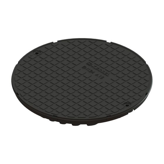 Kessel Abdeckplatte für Hof- und Parkdeckablauf, Klasse A, 362mm, Kunststoff, Schwarz, 680312