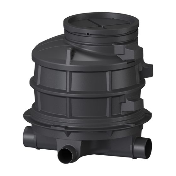 Kessel Standardschacht GT LW1000, 1.245mm, DN 150/200, 1 Zulauf, 90 Grad, Polyethylen