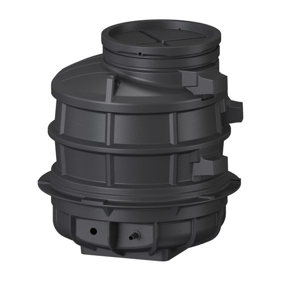Kessel Standardschacht GT LW1000, 1.245mm, DN 150/200, 1 Zulauf, 90 Grad, links, Polyethylen