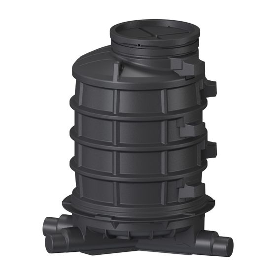 Kessel Standardschacht GT LW1000, 1.745mm, DN 150/200, 3 Zuläufe, Polyethylen