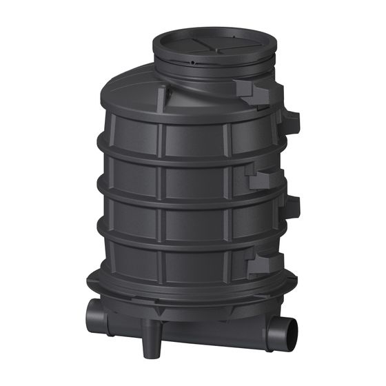 Kessel Standardschacht GT LW1000, 1.745mm, DN 150/200, 1 Zulauf 90 Grad links, Polyethylen