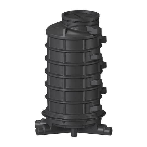 Kessel Standardschacht GT LW1000, DN 150/200 1 Zulauf rechts H 2.245mm, Polyethylen