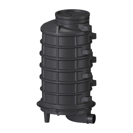 Kessel Standardschacht GT LW1000, 2.245mm, DN 200, Bogen 90 Grad links, Polyethylen