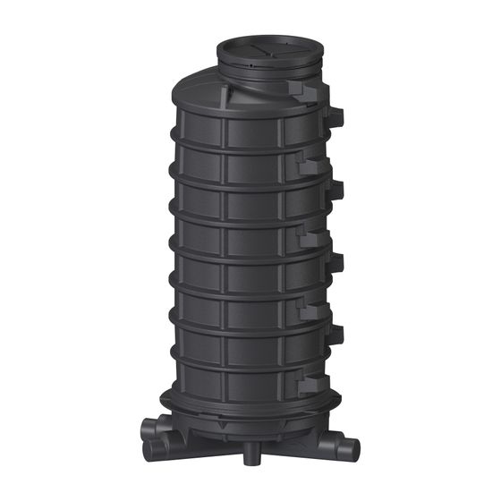 Kessel Standardschacht GT LW1000, DN 150/200, 1 Zulauf rechts, H 2.745mm, Polyethylen