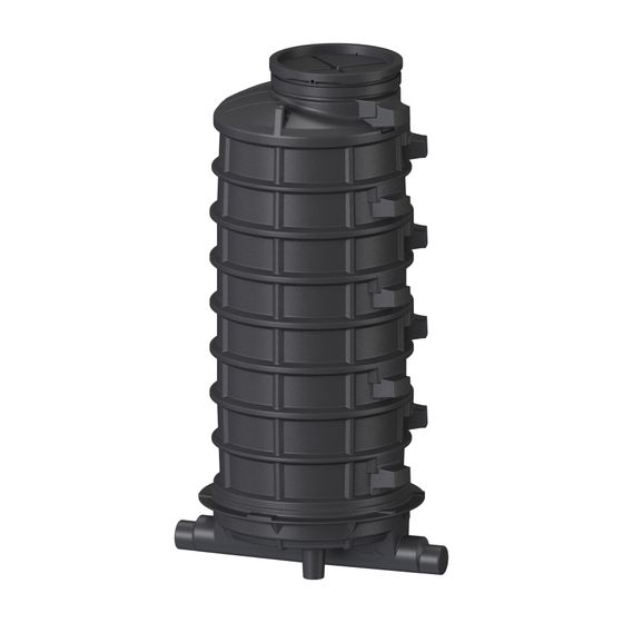 Kessel Standardschacht GT LW1000, 2.745mm, DN 150/200, 1 Zulauf links, Polyethylen