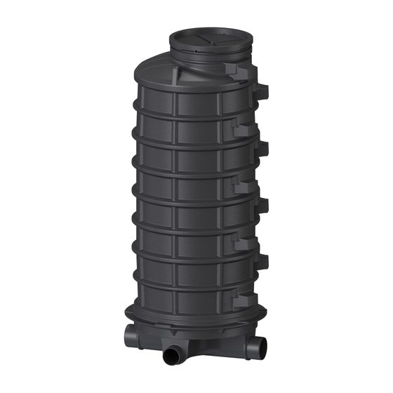 Kessel Standardschacht GT LW1000, 2.745mm, DN 150/200, 1 Zulauf, 90 Grad, Polyethylen