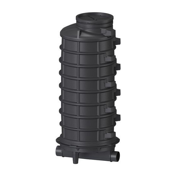 Kessel Standardschacht GT LW1000, 2.745mm, DN 150/200, 1 Zulauf, 90 Grad, links, Polyethylen