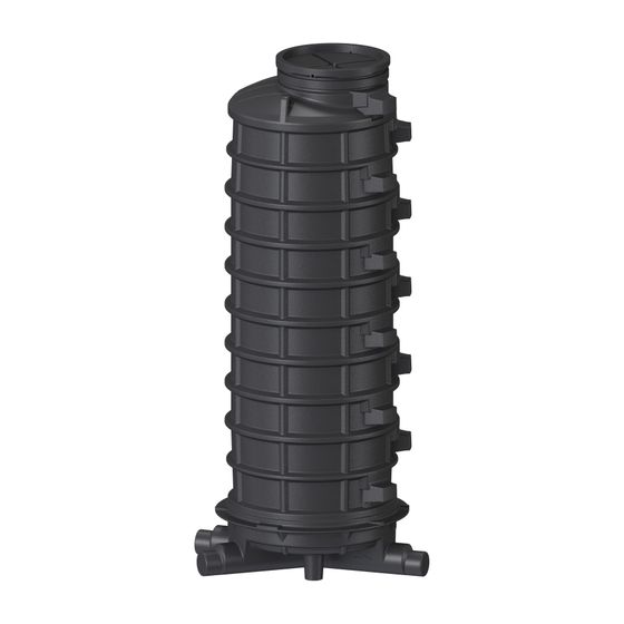 Kessel Standardschacht GT LW1000, DN 150/200, 1 Zulauf rechts, H 3.245mm, Polyethylen