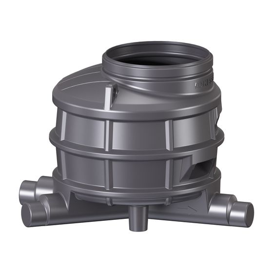 Kessel Standardschacht GT LW1000, DN 150/200 1 Zulauf rechts 45 Grad 1.070mm, Polyethylen