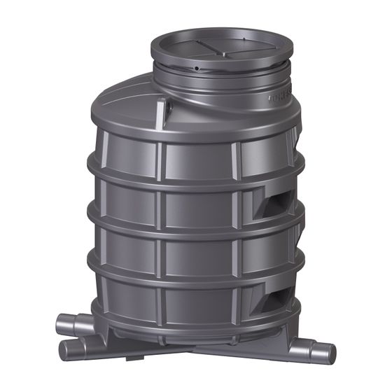Kessel Standardschacht GT LW1000, DN 100/125, 1.540mm, 3 Zuläufe, Polyethylen