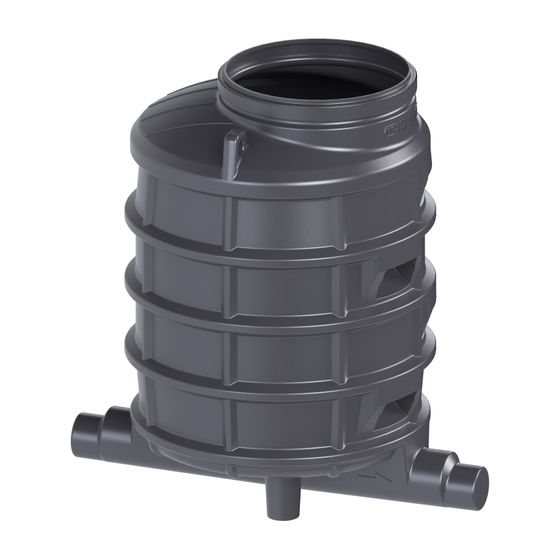 Kessel Standardschacht GT LW1000, 1.570mm, DN 150/200, 1 Zulauf, links, 45 Grad, Polyethylen