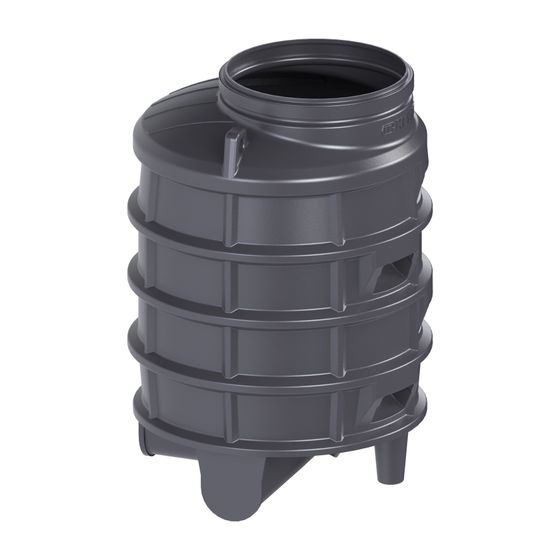 Kessel Standardschacht GT LW1000, 1.570mm, DN 150/200, 1 Zulauf, rechts, 90 Grad, Polyethylen