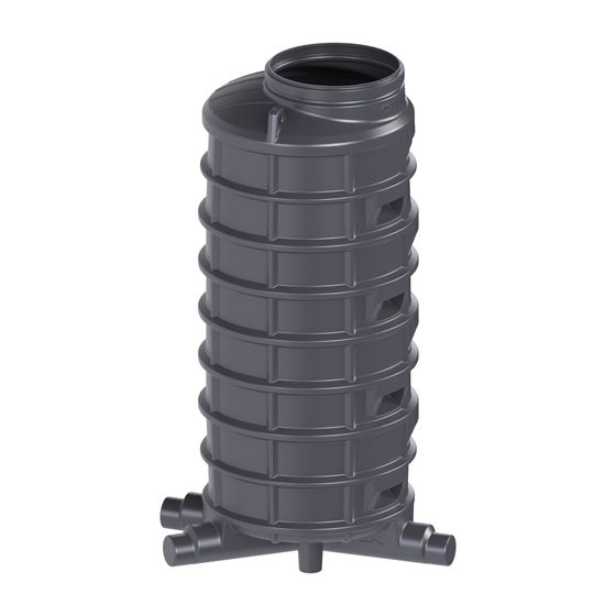Kessel Standardschacht GT LW1000, H 2.750mm DN 150/200 1 Zulauf rechts 45 Grad, Polyethylen