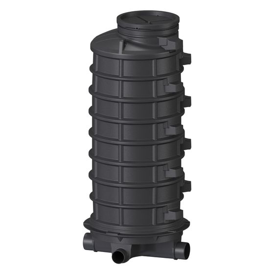 Kessel Standardschacht GT LW1000, DN 150/200, 1 Zulauf, 90 Grad, 2.570mm, Polyethylen, 882540