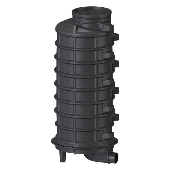 Kessel Standardschacht GT LW1000, 2.570mm, DN 200, Bogen 90 Grad links, Polyethylen