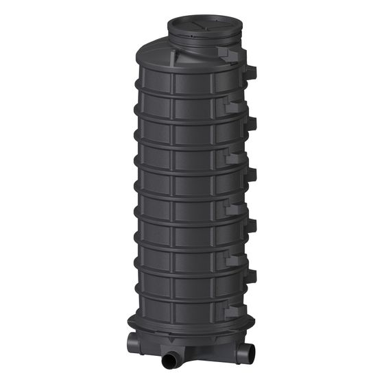 Kessel Standardschacht GT LW1000, DN 150/200 1 Zulauf 90 Grad H 3.070mm, Polyethylen