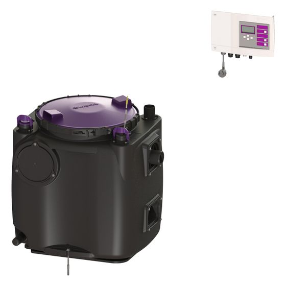 Kessel Hebeanlage Aqualift 100 Duo GTF 1250 resistent, 20m3/h, 120L, max. Förderhöhe 11m, Schwarz