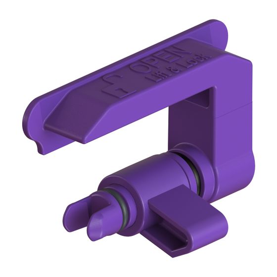 Kessel Notverschlusshebel für Klappengehäuse, Kunststoff violett 77x32x49mm, 680883