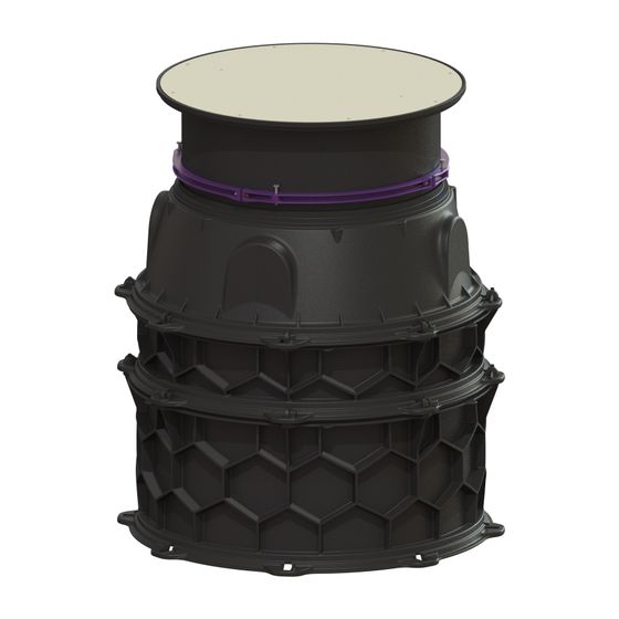 Kessel Schachtmodul, 3.625-3.874mm, Klasse K 3, PE-HD, Schwarz