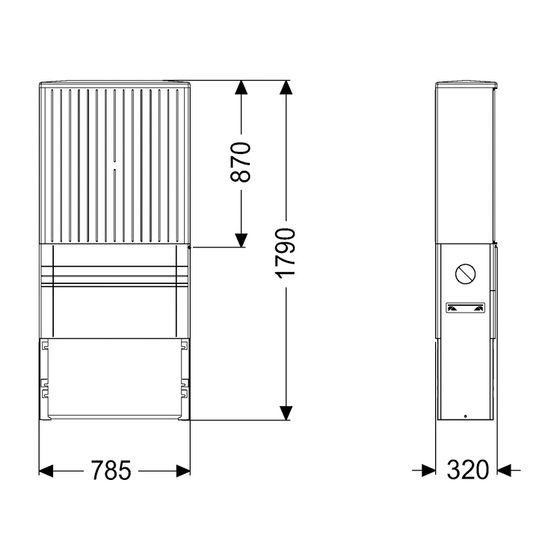 Kessel Freiluftsäule Breite 785mm für Einbau Schaltgeräte