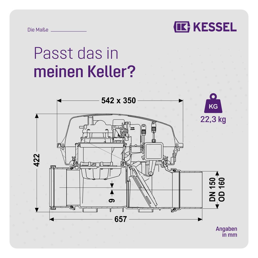 Kessel Rückstaupumpanlage Pumpfix F DN 150, freiliegend... KESSEL-24150 4026092046500 (Abb. 2)