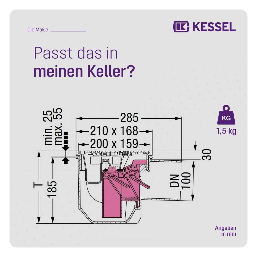 Kessel Kellerablauf Drehfix DN 100 Typ 5, Rost Schwarz... KESSEL-27301 4026092007815 (Abb. 2)