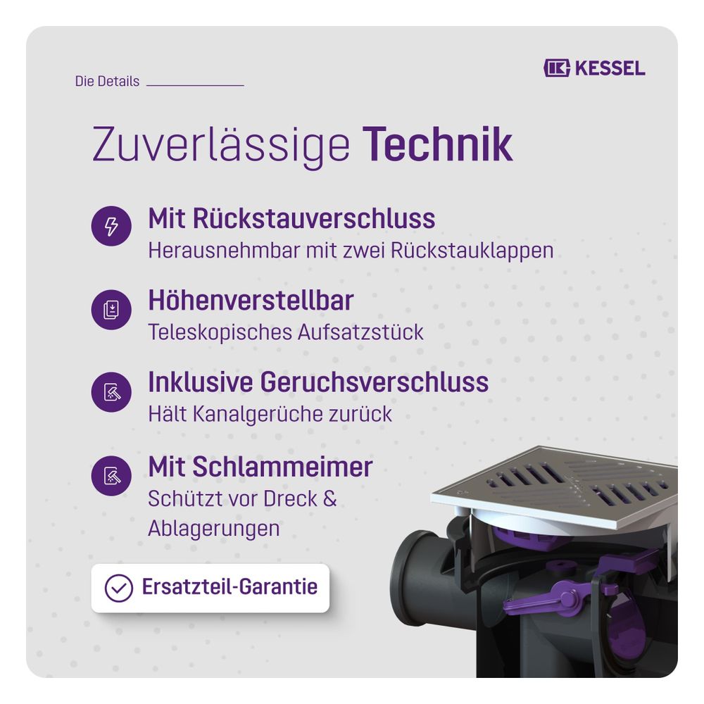 Kessel Grundkörper Der Universale DN 100, mit Rückstauschutz, Rost Edelstahl... KESSEL-27621 4026092007839 (Abb. 4)