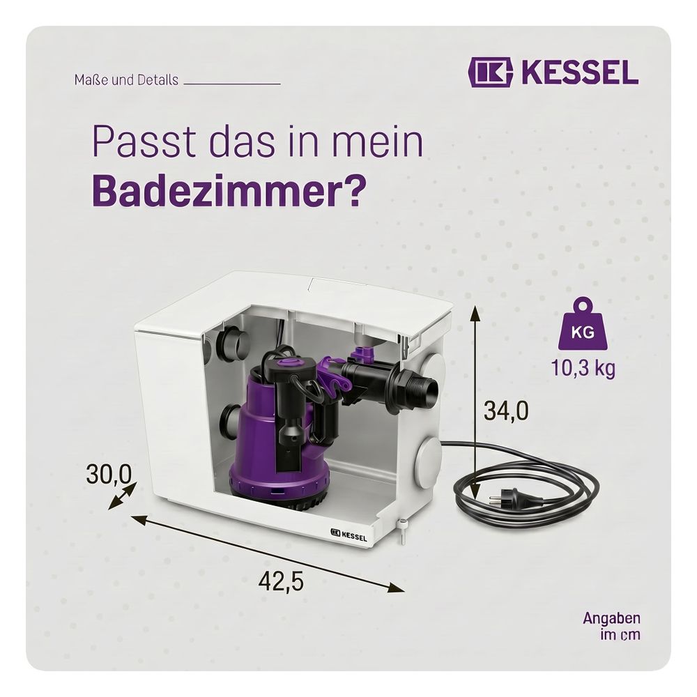 Kessel Hebeanlage Minilift L KTP 300 resistent S1, freie Aufstellung... KESSEL-28561C 4026092096987 (Abb. 2)