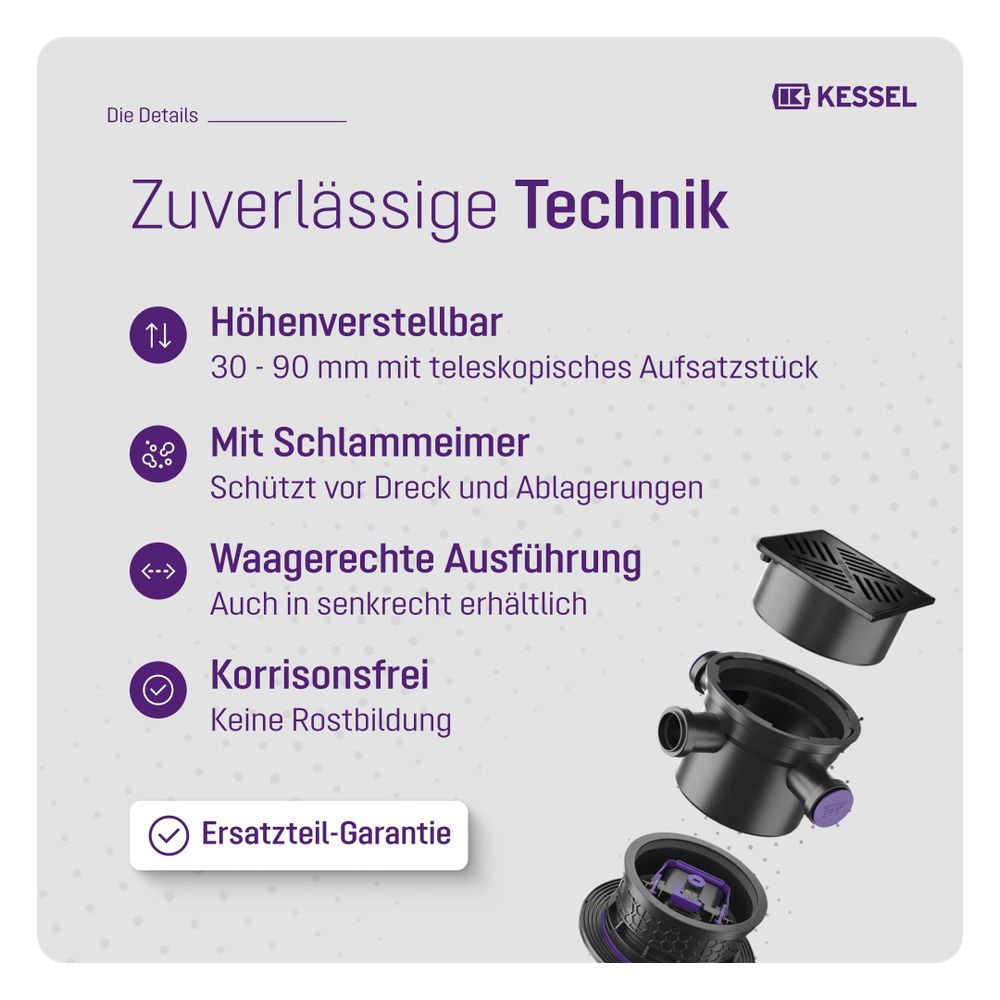 Kessel Kellerablauf DN 100 Klasse K3, Rost Schwarz... KESSEL-29111 4026092007846 (Abb. 4)