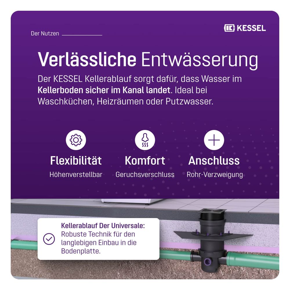 Kessel Kellerablauf DN 100, 150mm, Rost Schwarz, 36501... KESSEL-36501 4026092007877 (Abb. 3)