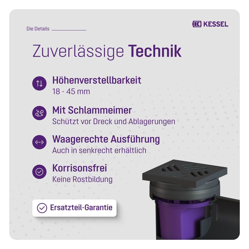 Kessel Kellerablauf DN 100, 150mm, Rost Schwarz, 36501... KESSEL-36501 4026092007877 (Abb. 4)