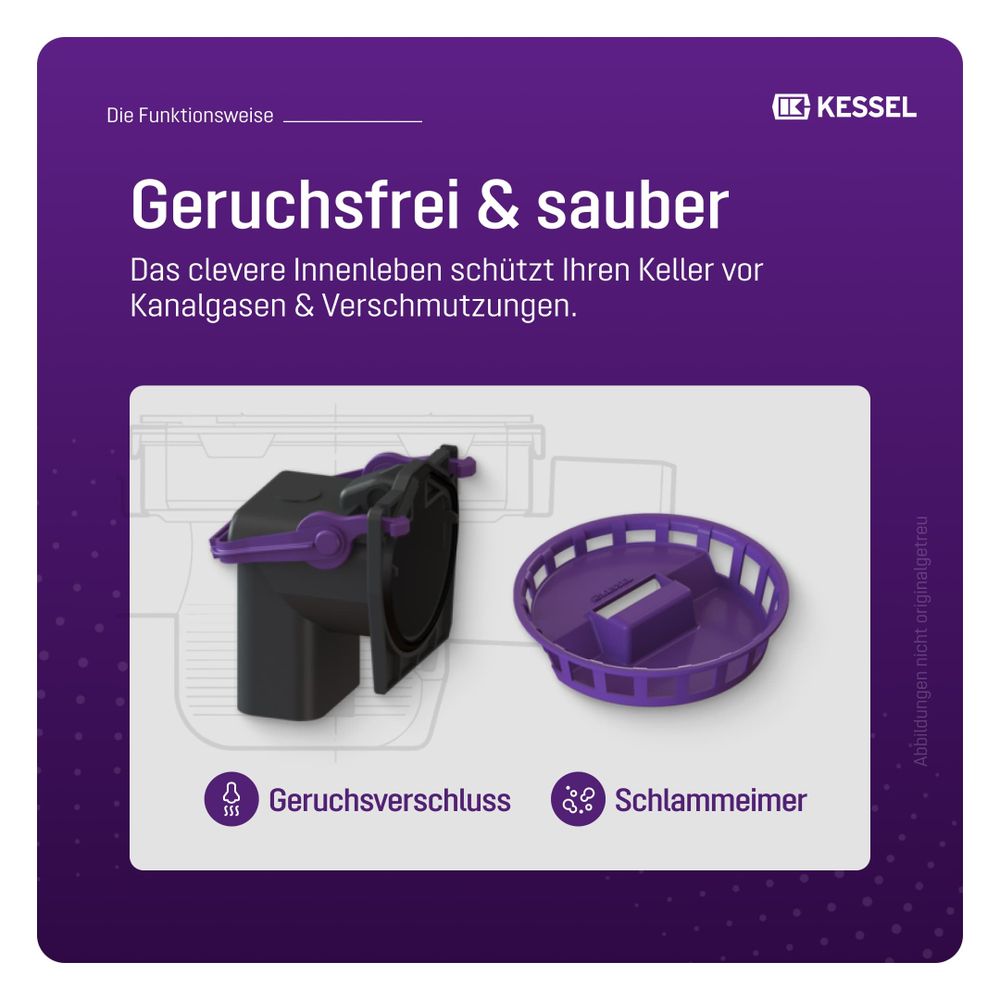 Kessel Kellerablauf DN 100, 150mm, Rost Schwarz, 36501... KESSEL-36501 4026092007877 (Abb. 5)