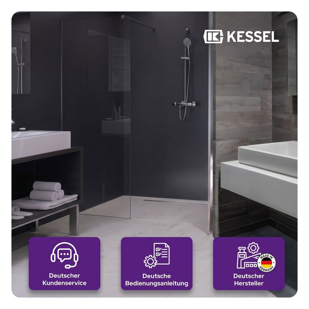 Kessel Duschrinne Linearis Compact DN 50 WaD, V2A, Länge 1.150mm... KESSEL-45600.67M 4026092078952 (Abb. 2)