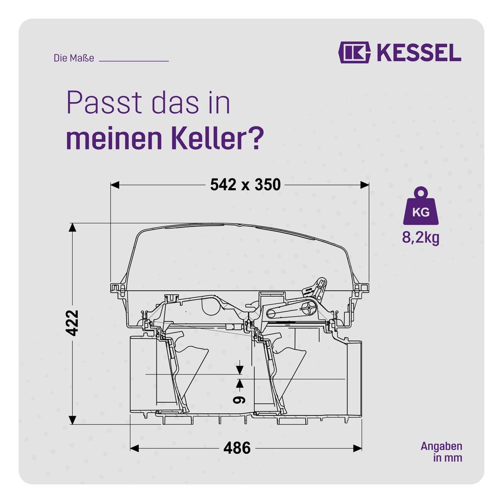 Kessel Rückstauverschluss Staufix, SWA Typ 2, freiliegend... KESSEL-73000.10 4026092053836 (Abb. 2)