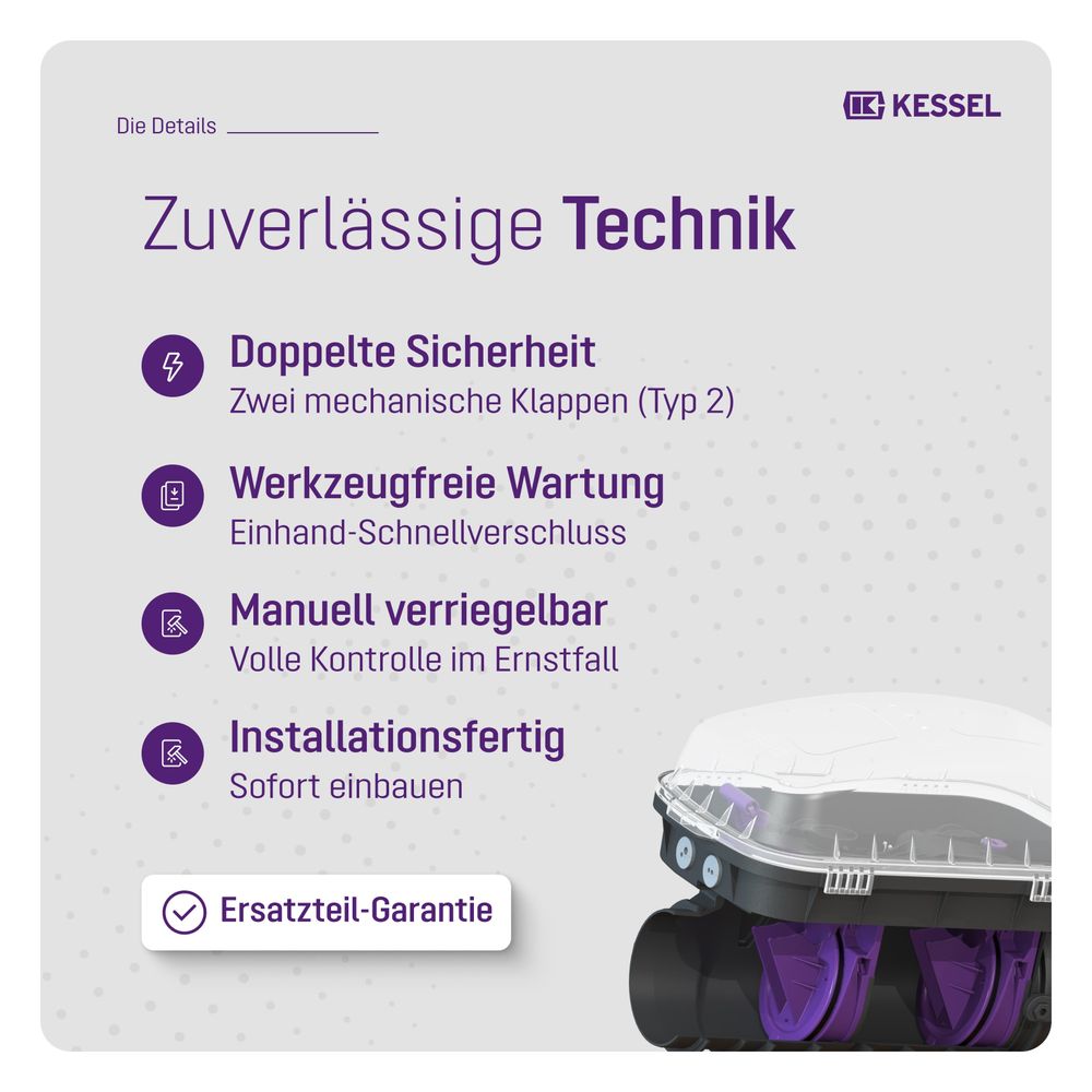 Kessel Rückstauverschluss Staufix, SWA Typ 2, freiliegend... KESSEL-73000.10 4026092053836 (Abb. 4)